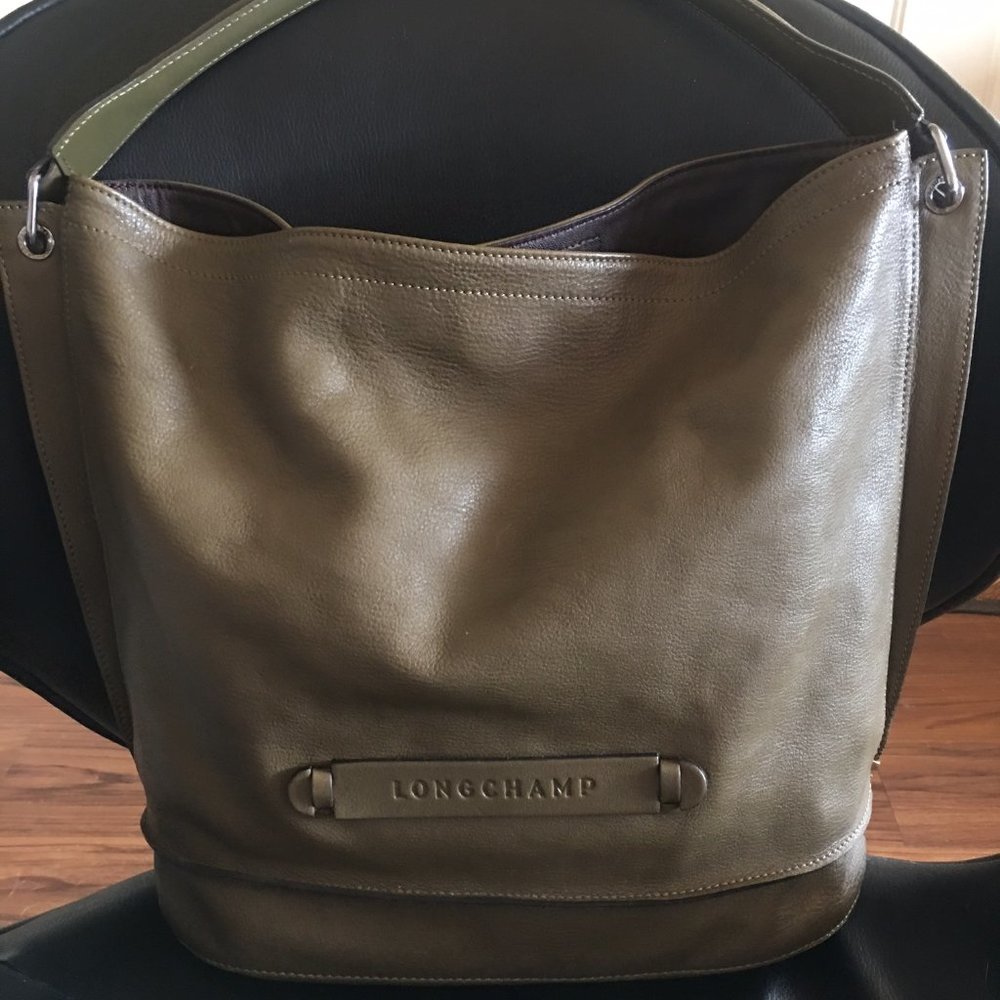 **SOLD**Longchamp 3D Large Olive Leather Hobo Bag - Picture 10 of 10